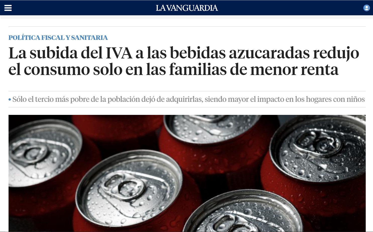 En los medios, evaluación del aumento del IVA a la bebidas azucaradas ...