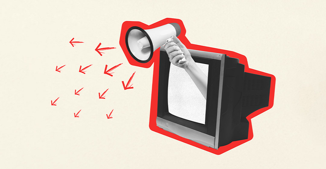 televisor con megáfono