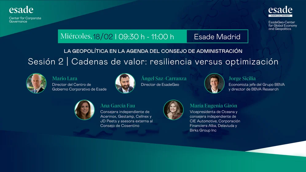 3ª edición ciclo de conferencias ‘La geopolítica en la agenda del Consejo de Administración’