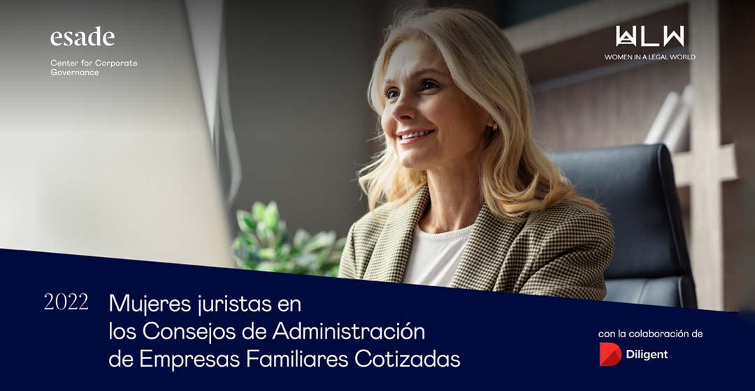 Executive sitting in an office smiling as she looks straight ahead