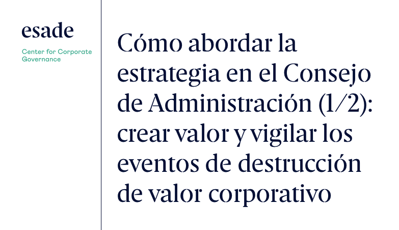 Título del informe en un fondo blanco con el logo de Esade CGC