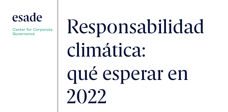 Título del informe en un fondo blanco con el logo de Esade CGC