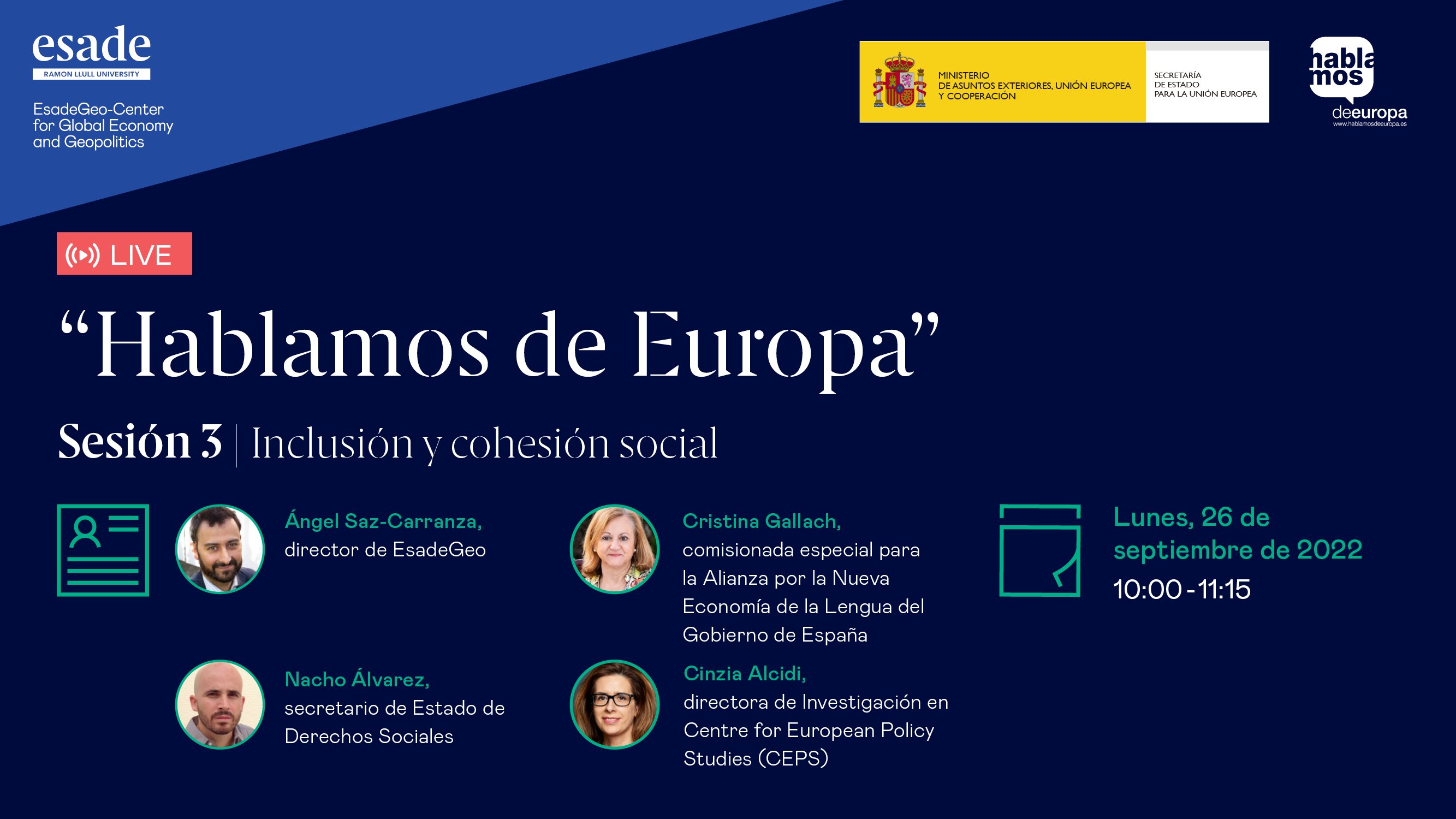foto “Hablamos de Europa”   Sesión 3 | Inclusión y cohesión social 