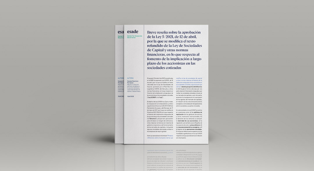 Breve Reseña sobre la aprobación de la ley 5/2021