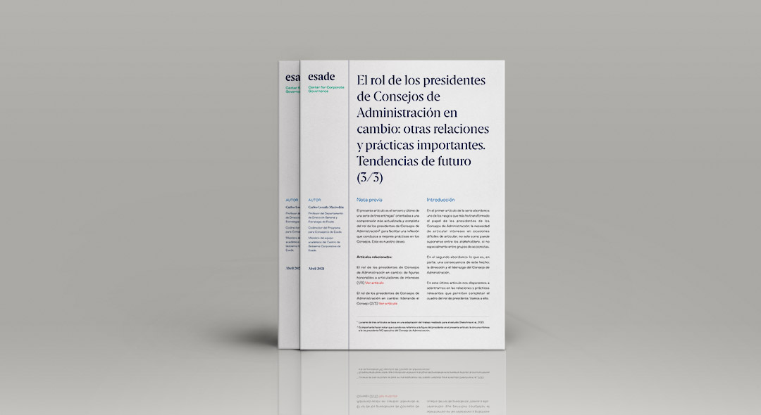 El rol de los presidentes de consejo de administración en cambio: otras relaciones y practicas importantes 3/3 