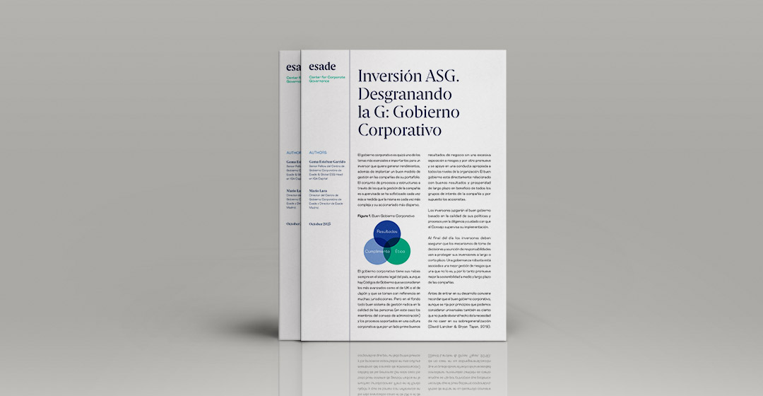Inversión ASG. Desgranando la G- Gobierno Corporativo
