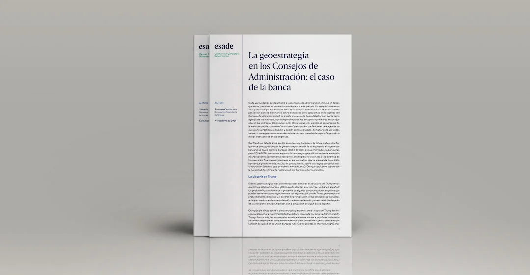 La geoestrategia en los Consejos de Administración: el caso de la banca