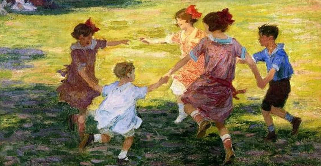 pintura niños jugando
