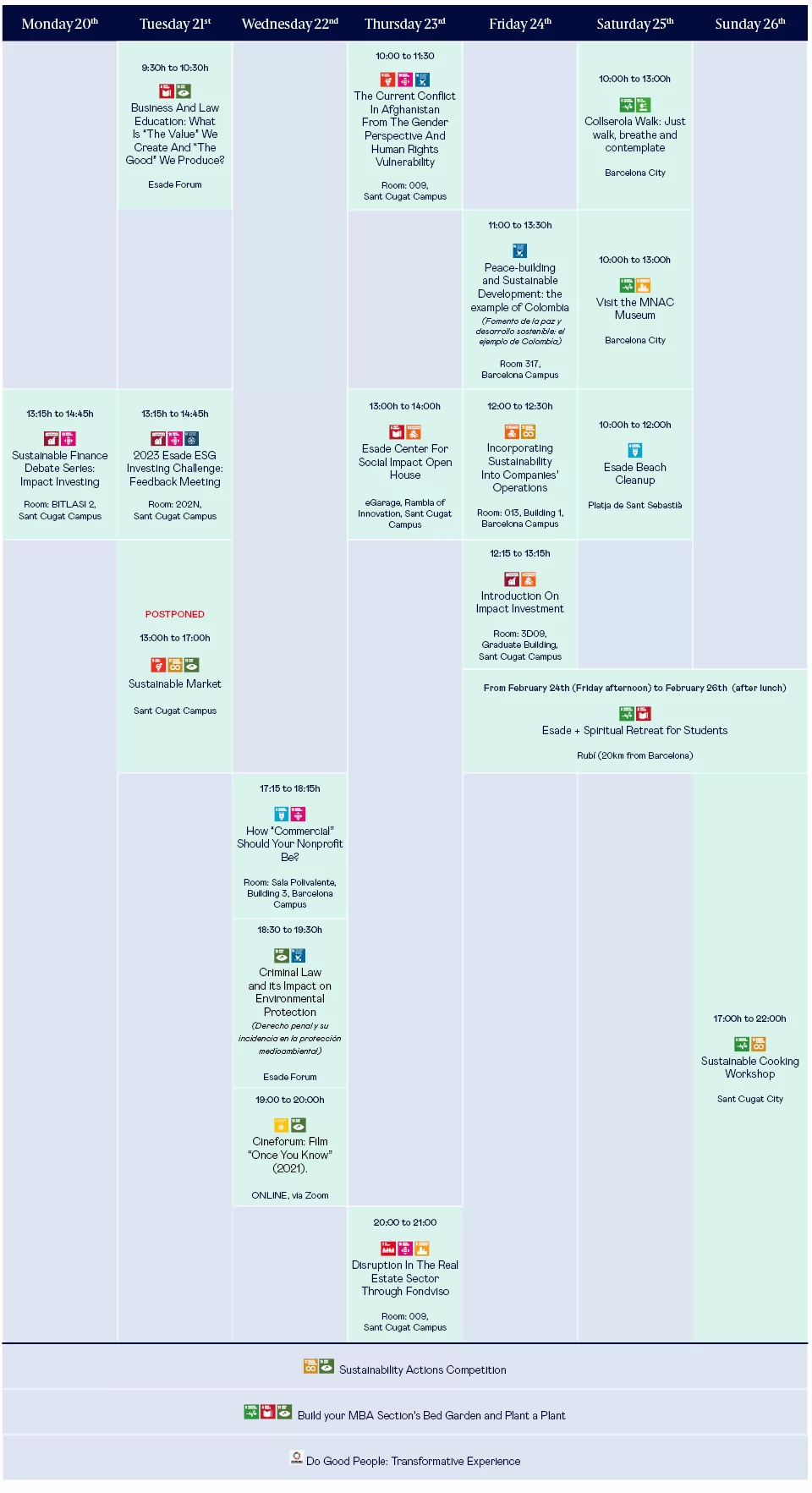 Schedule 2023 Sustainability Week